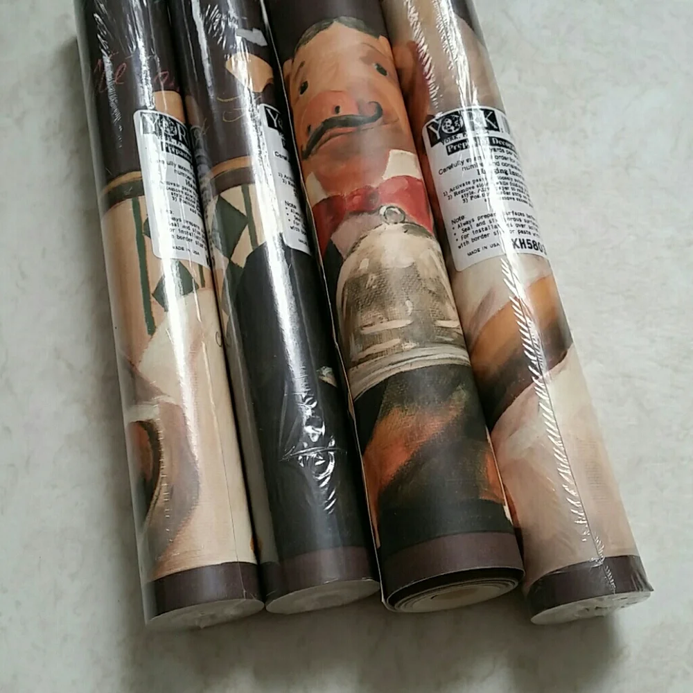 Wallpaper Border - French Chef Pigs Brown